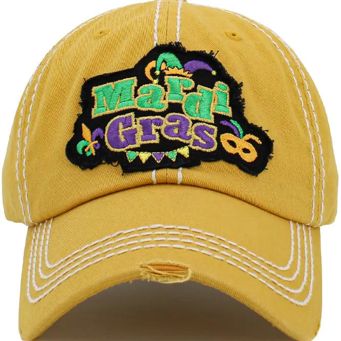 Mardi Gras Graphic Vintage Ball Cap