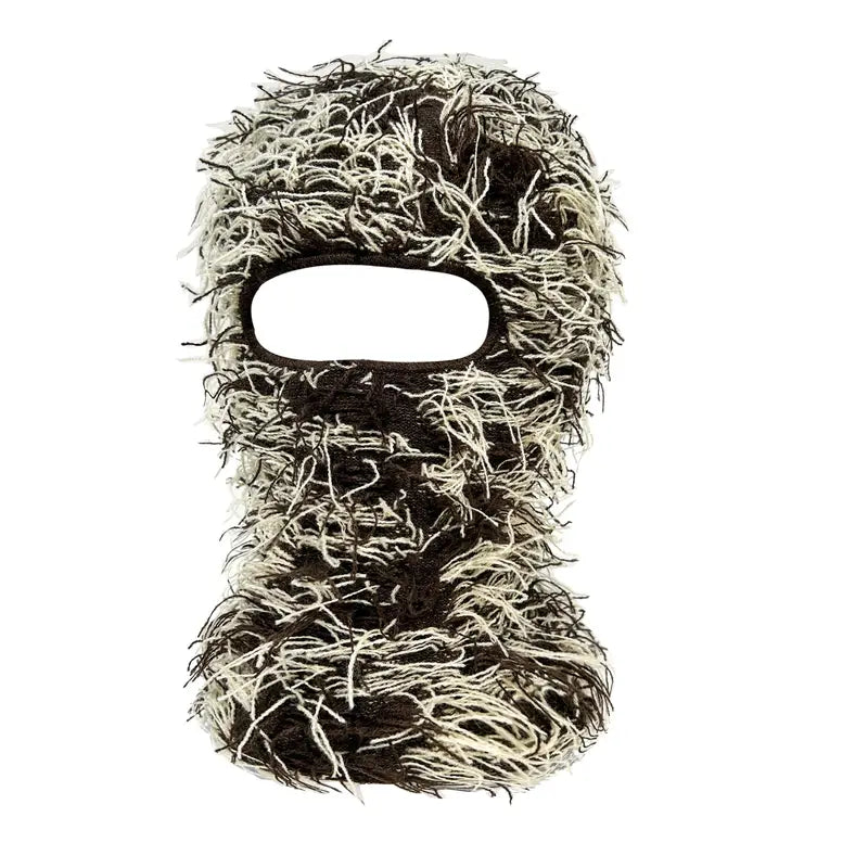 Fringe Casual Windproof Balaclava Distressed Knitted Ski Face Mask UNISEX