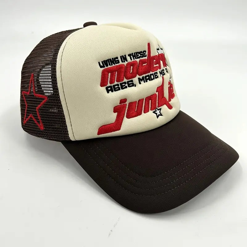 MODERN JUNKIE GRAPHIC PRINT TRUCKER HAT