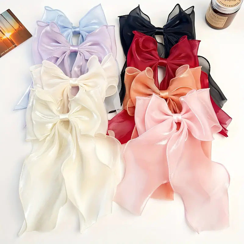 CHIFFON SHEER BOW HAIR CLIP ACCESSORIES