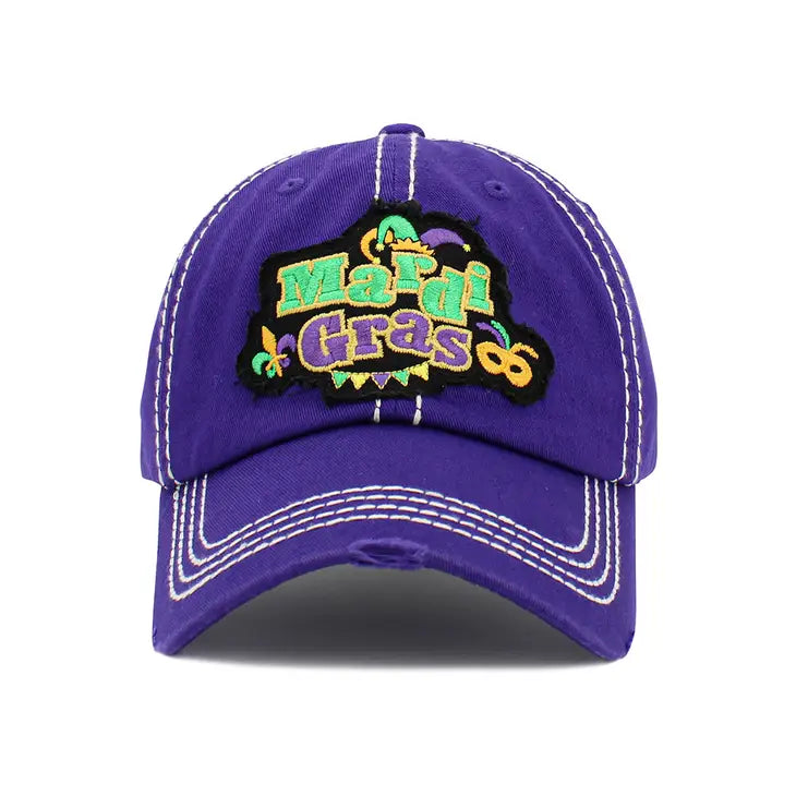 Mardi Gras Graphic Vintage Ball Cap