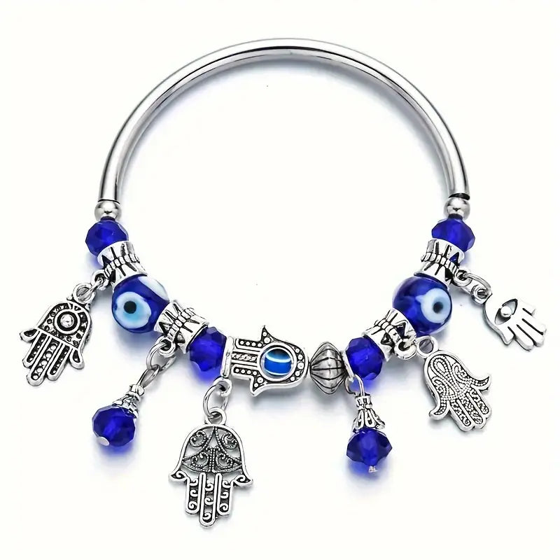 Hamsa Hand Blue Evil Eye Bracelet