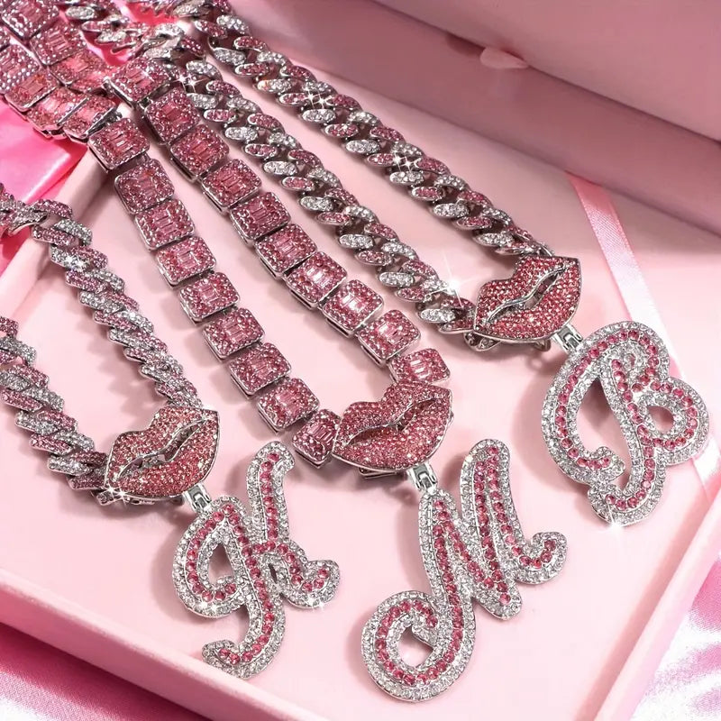 PINK PRINCESS CUBAN CHAIN NECKLACE