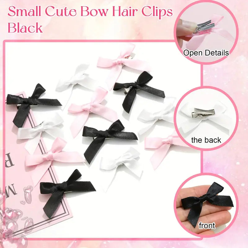 MINI BOW RIBBONS HAIR CLIPS