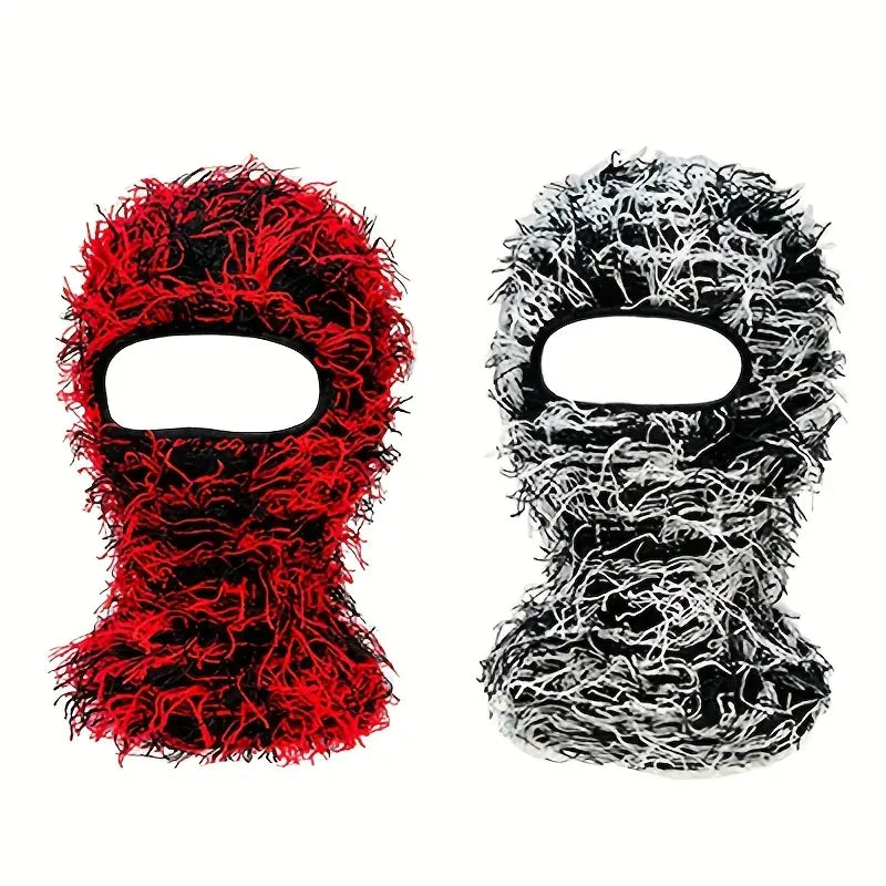 Fringe Casual Windproof Balaclava Distressed Knitted Ski Face Mask UNISEX