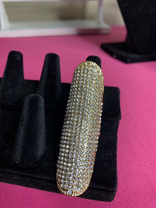 Gold Plated Rhinestone Extended Ring