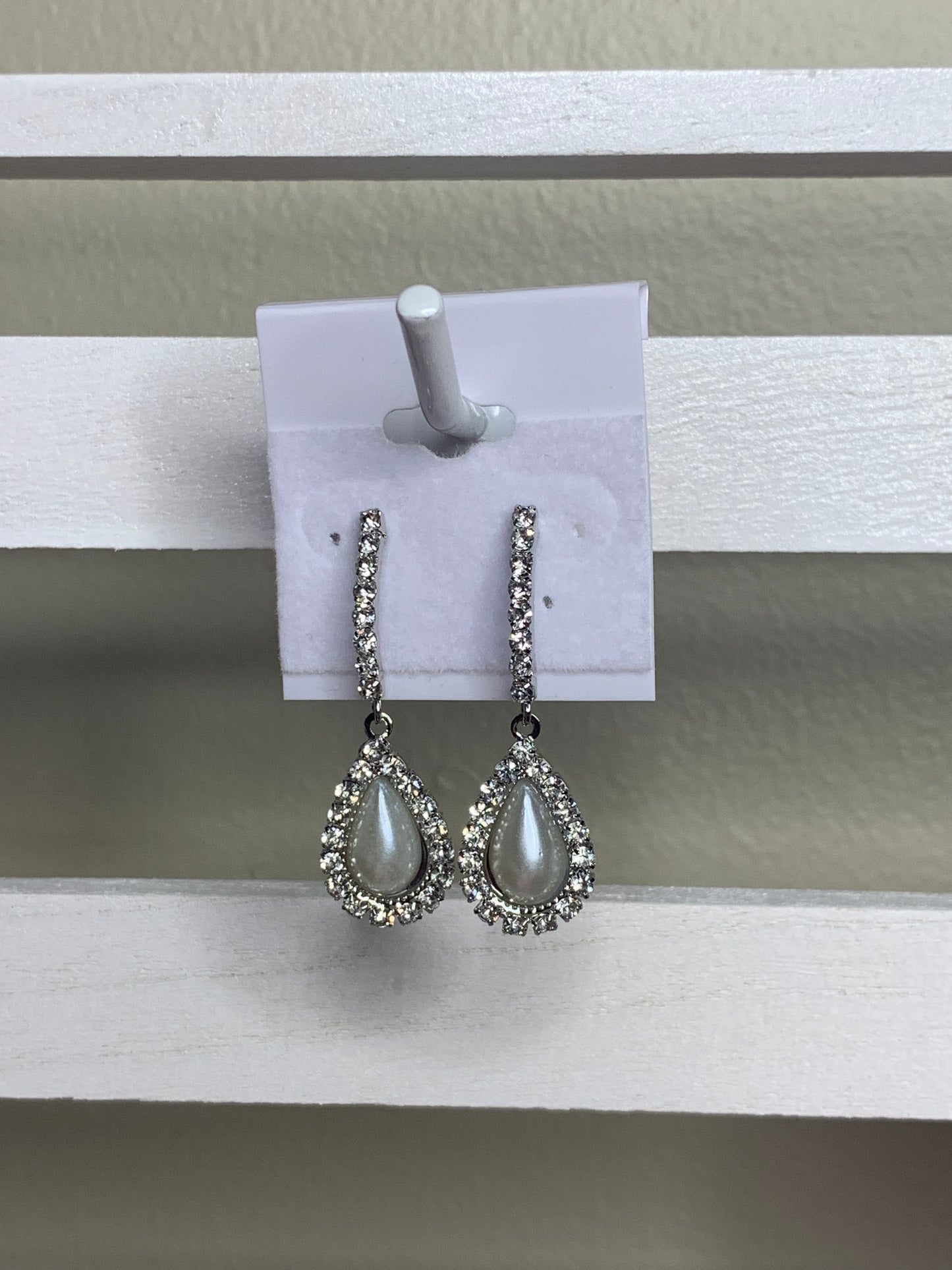 Rhinestone Tear Drop Dangle Earrings