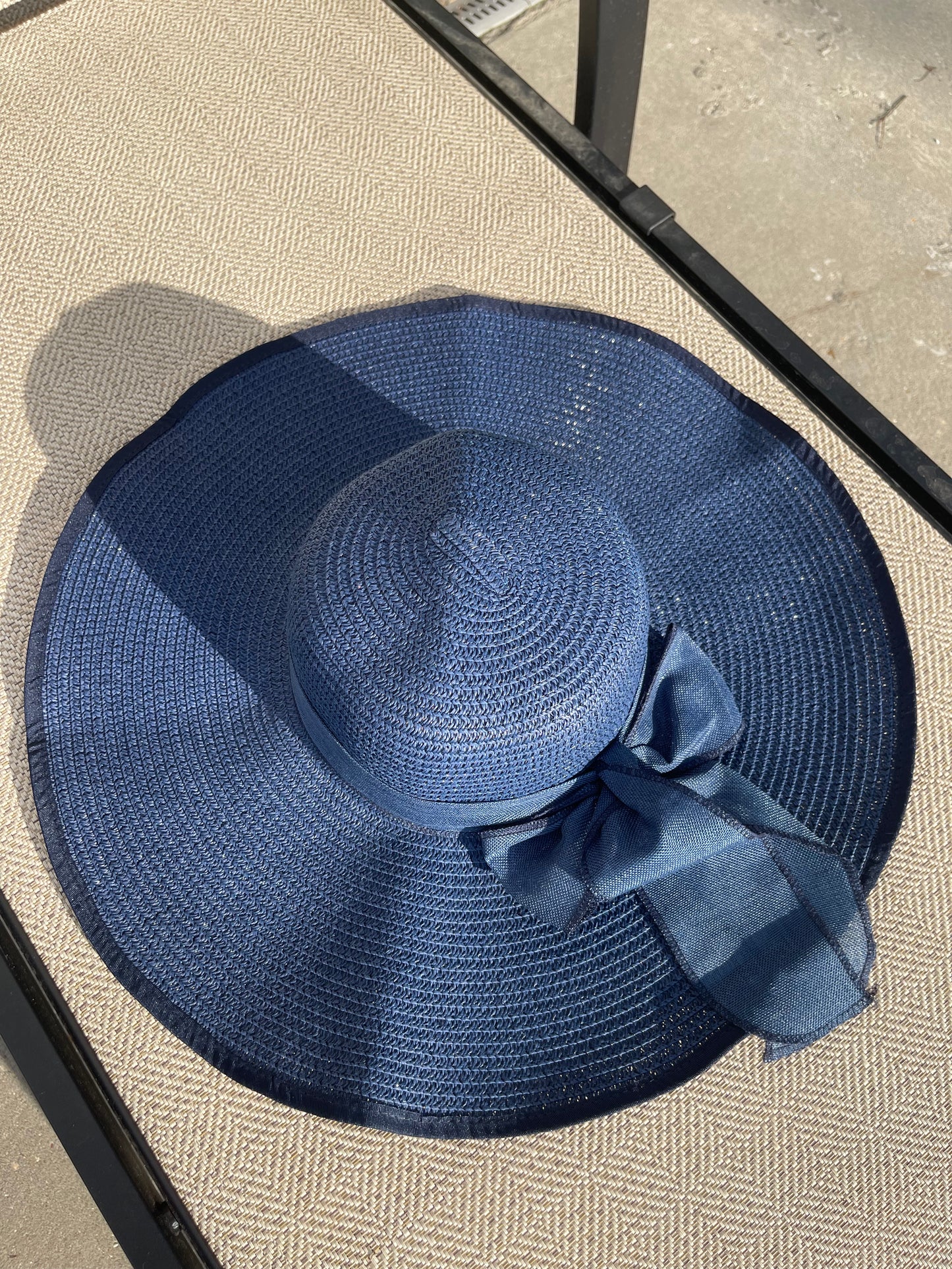 Blue Woven Sun Hat