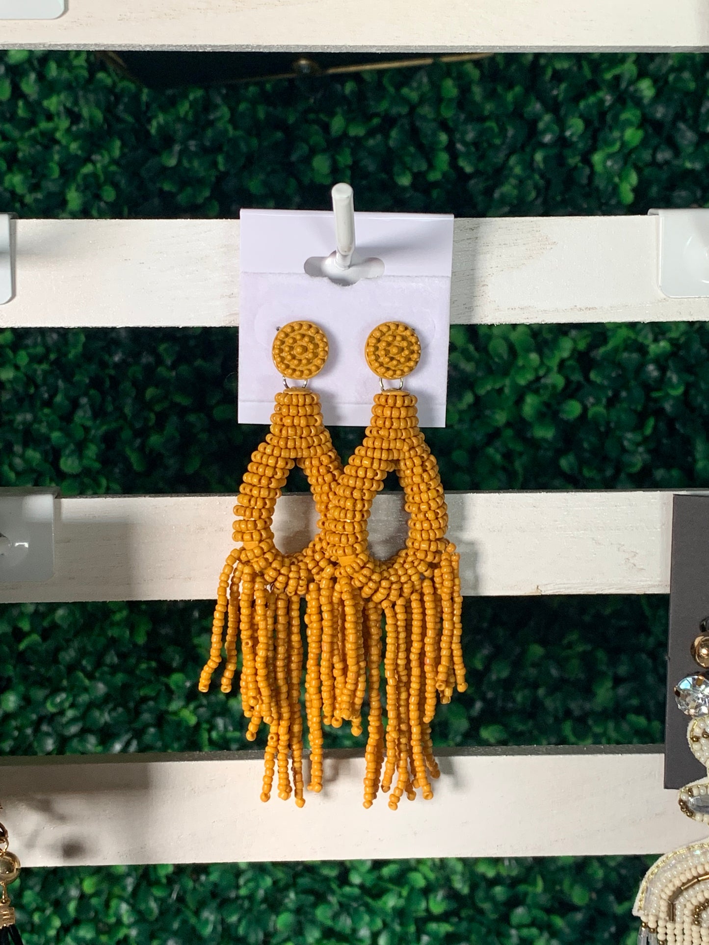 Beaded Crotchet Earrings (YELLOW)