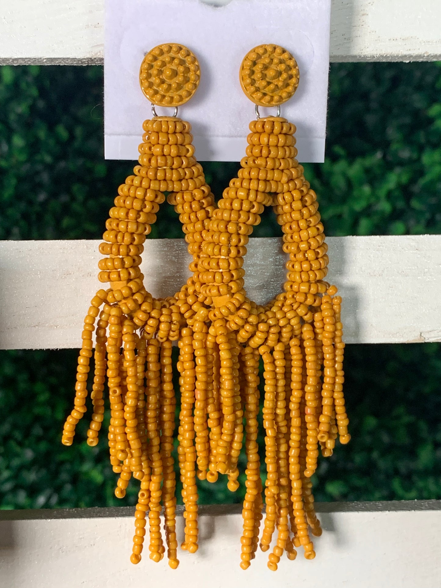 Beaded Crotchet Earrings (YELLOW)