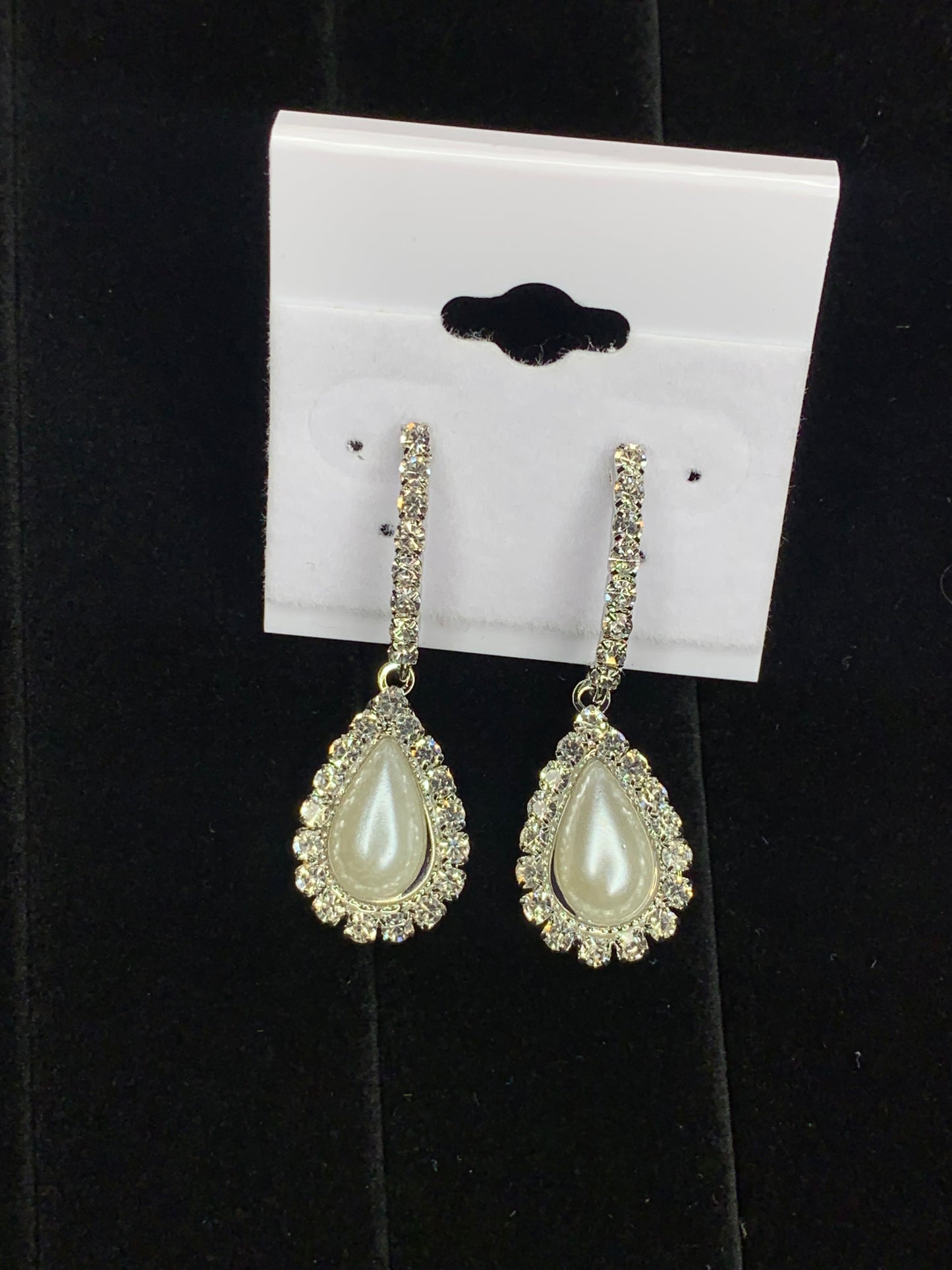 Rhinestone Tear Drop Dangle Earrings