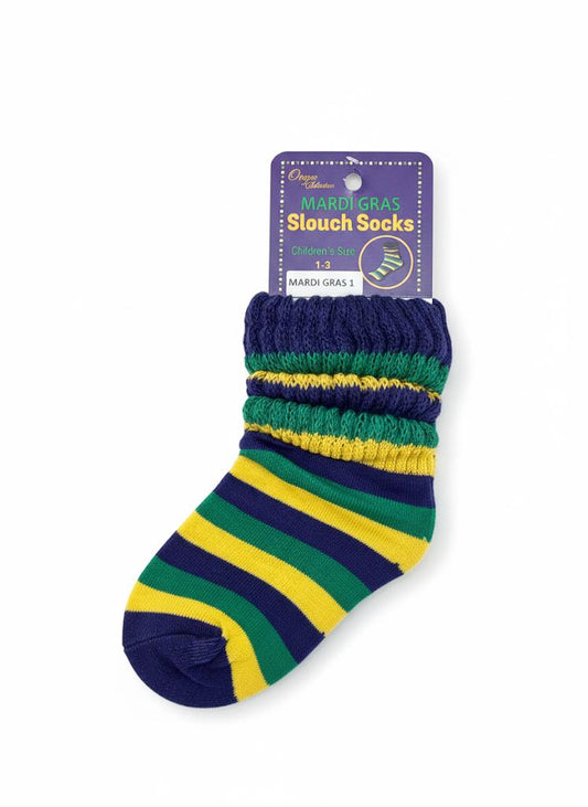 KIDS Mardi Gras Slouchy Socks Boot Socks