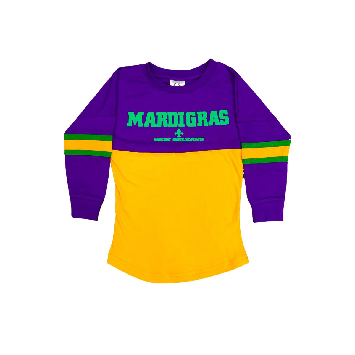 YOUTH UNISEX MARDI GRAS PANELED RAGLAN TEE