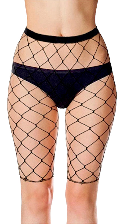 Sexy Women’s Fishnet Mesh Shorts Big Blessings BLACK