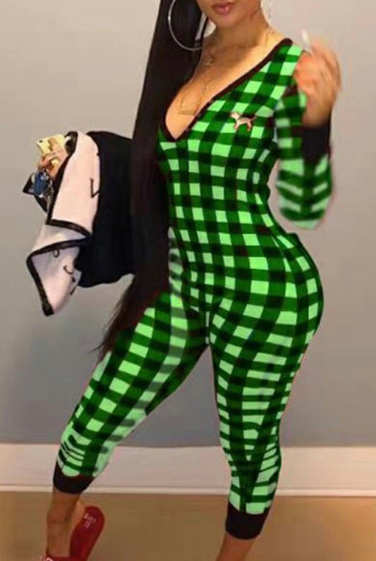 Green Plaid Onesie