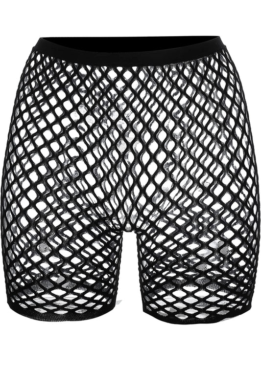 Sexy Women’s Thick Mesh Fishnet Shorts BLACK