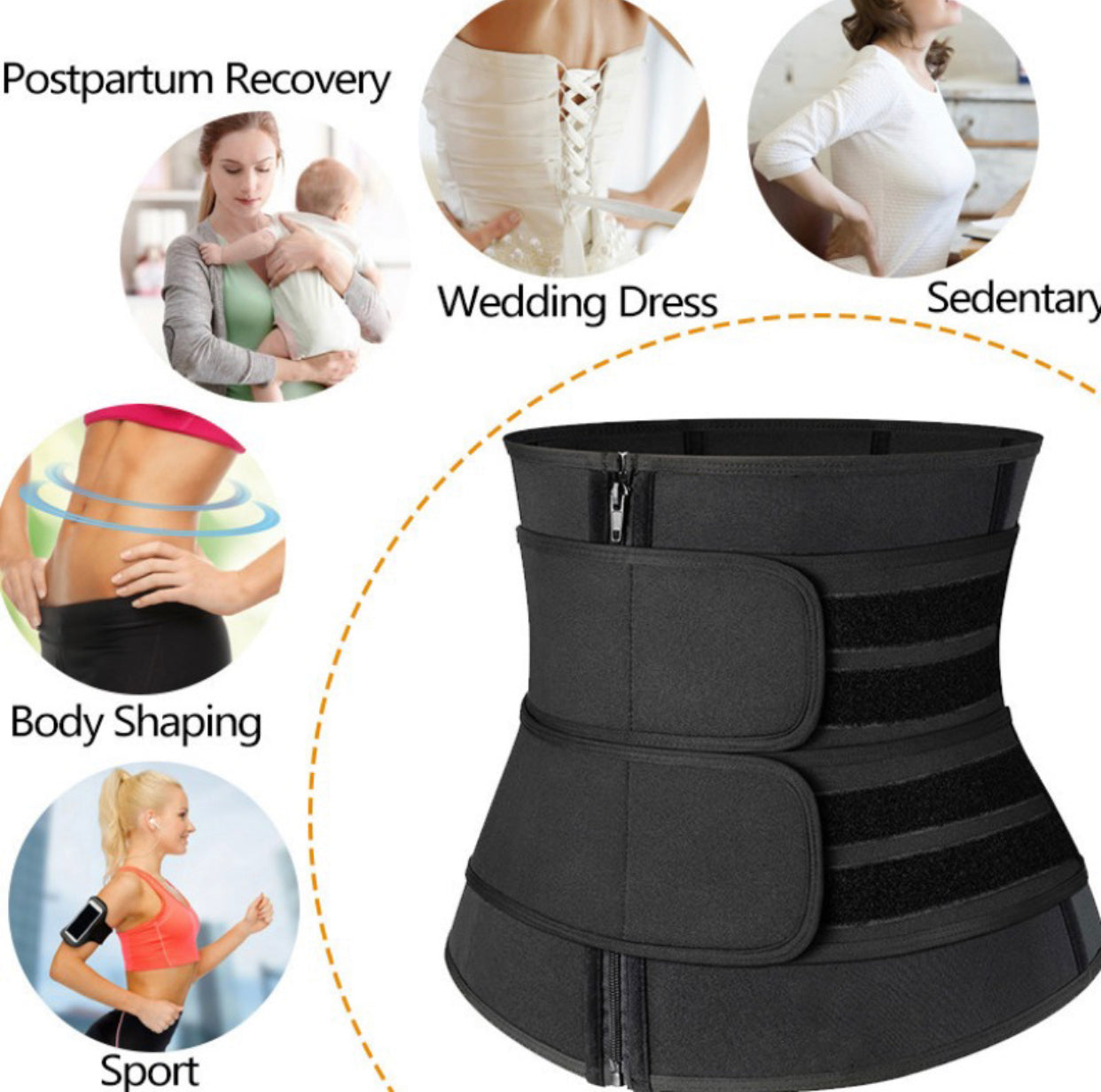 2X Band Zipper Waist Trainer