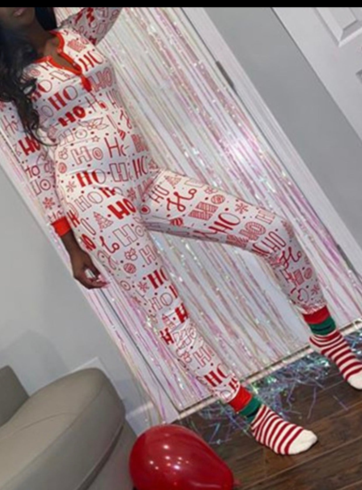 HO HO HO! ONESIE (WHITE)