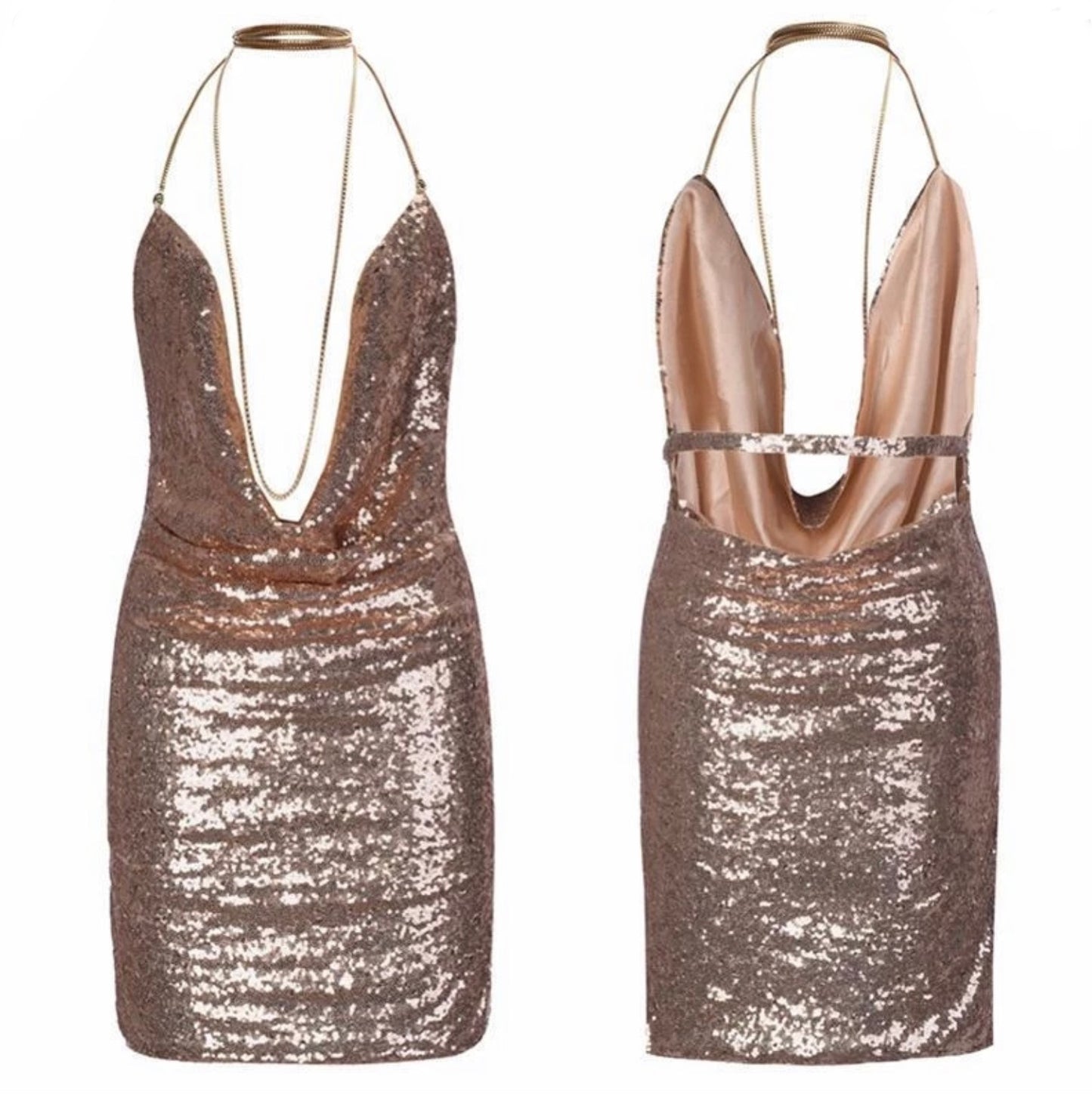 Champagne Sequin Dress