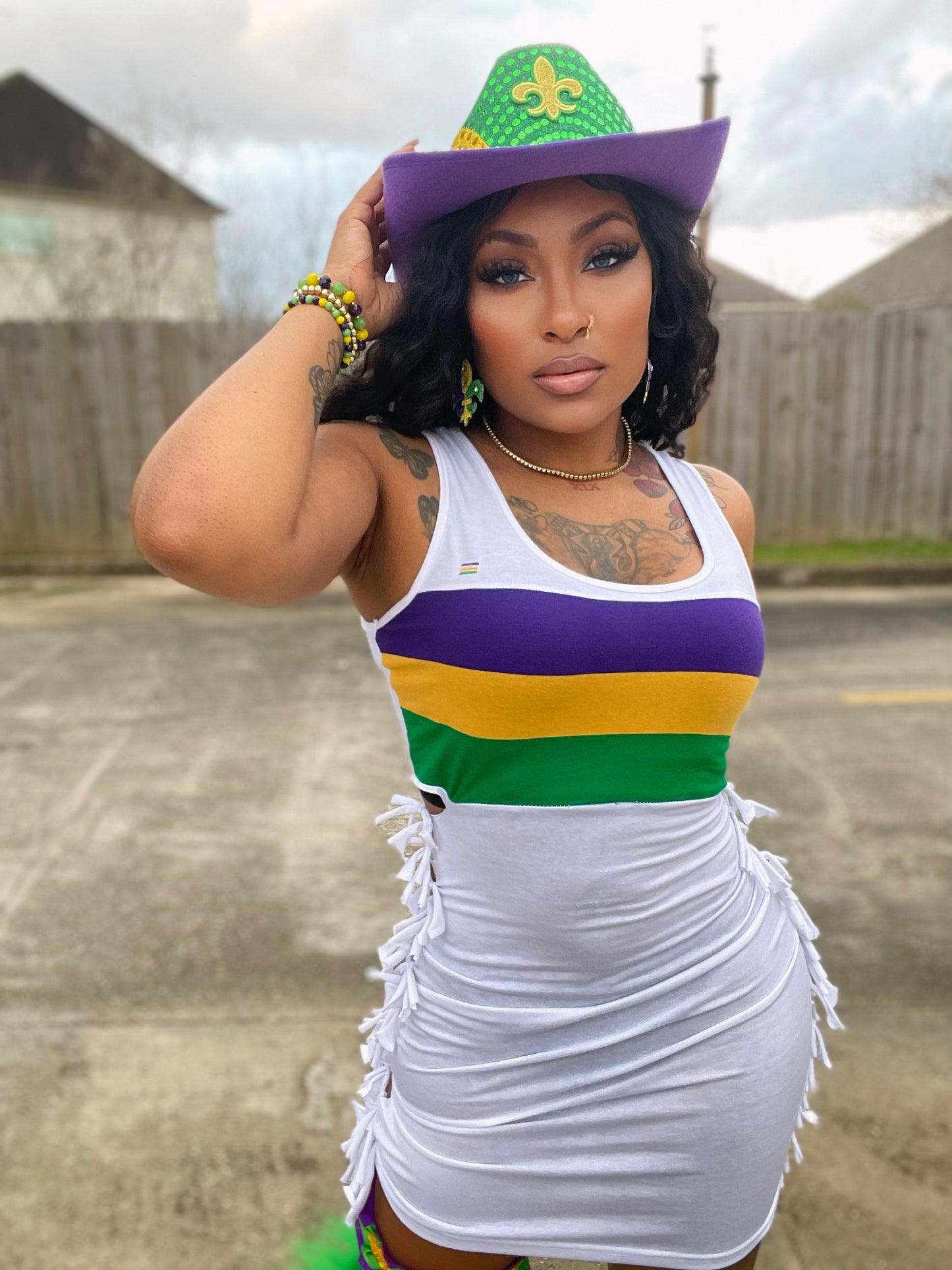 Mardi Gras Sleeveless TShirt Dress