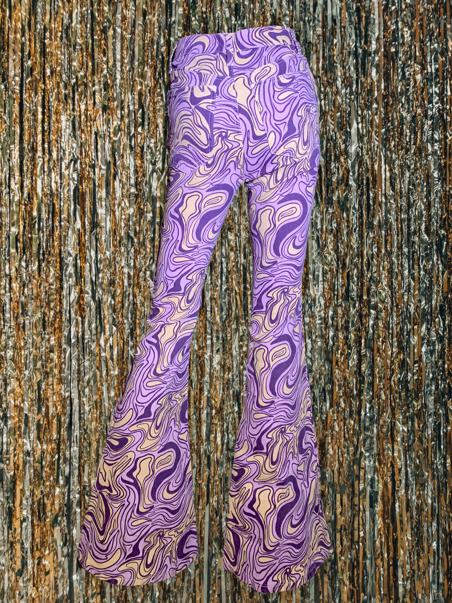 Too Groovy Swirl Print Flare Jeans