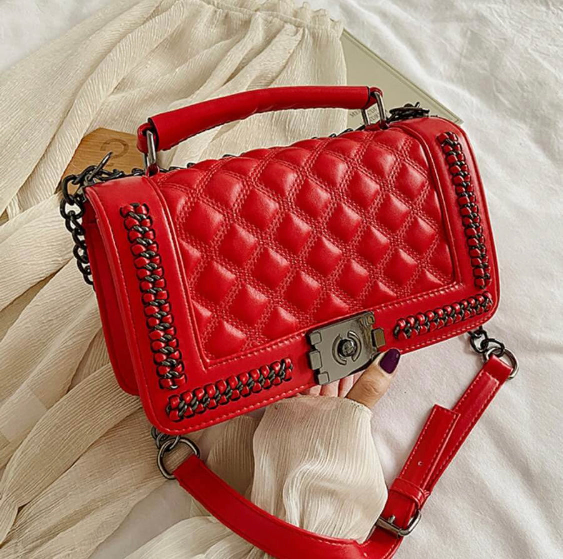 Red Chain-Linked Purse