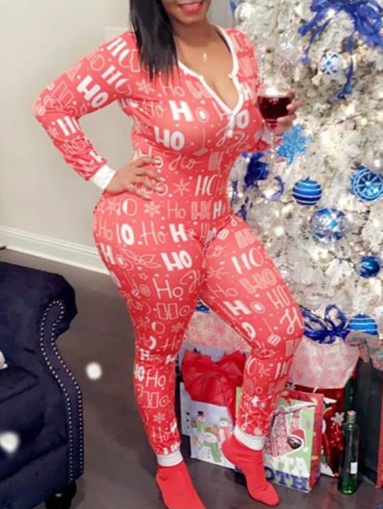 HO HO HO! ONESIE (RED)