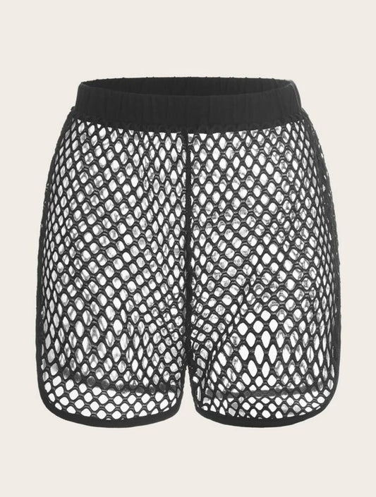 Peep-a-Boo Fishnet Shorts