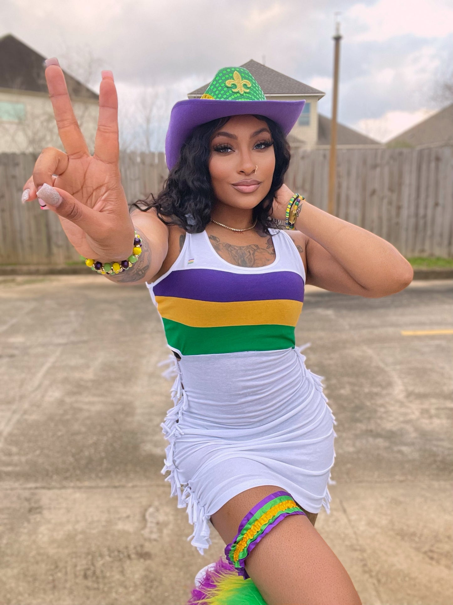 Mardi Gras Sleeveless TShirt Dress