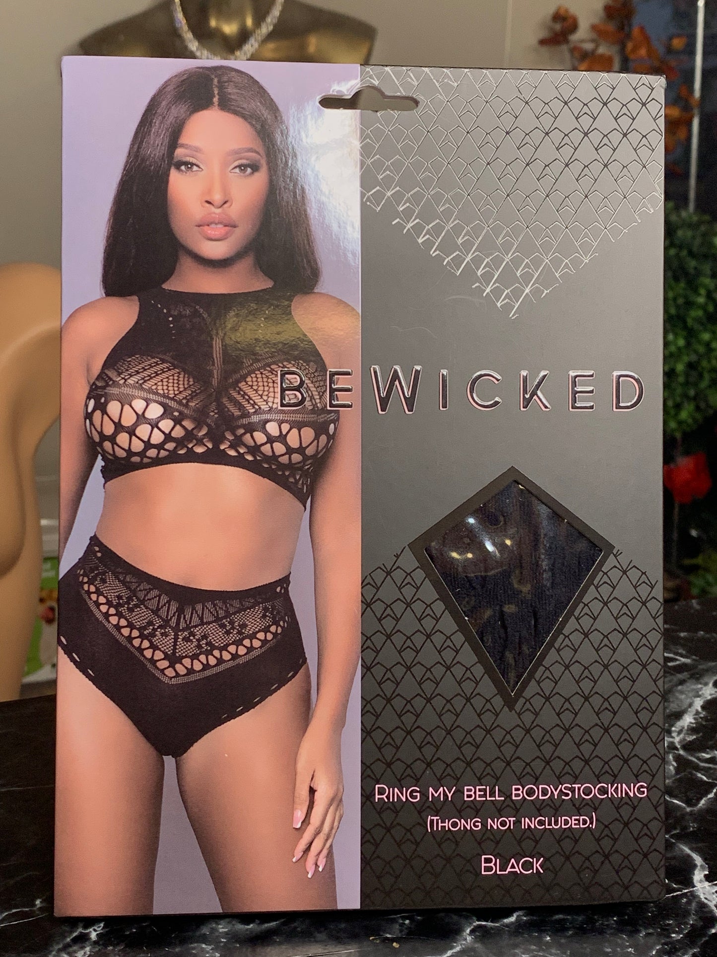 Womens Bewicked 2 Piece Fishnet Mesh Ring My Bell Bodystocking Intimates