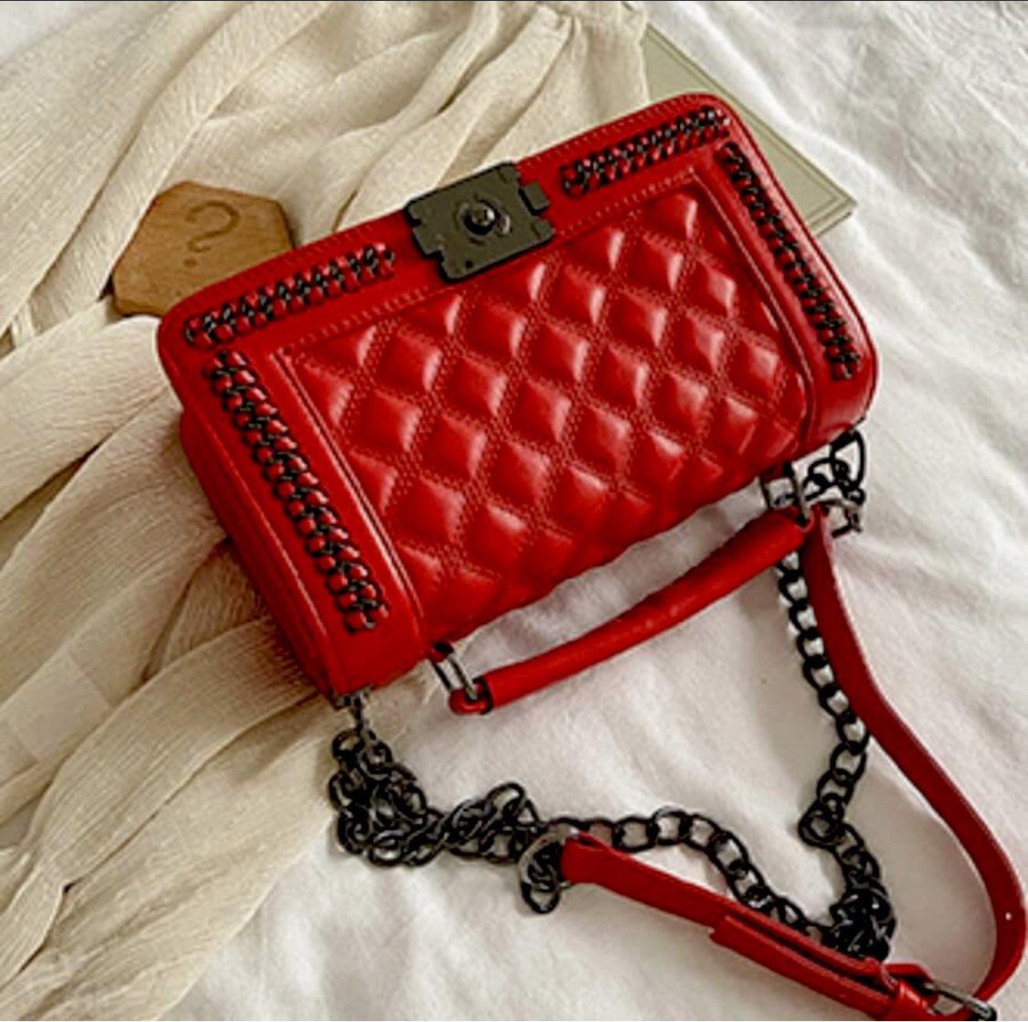 Red Chain-Linked Purse