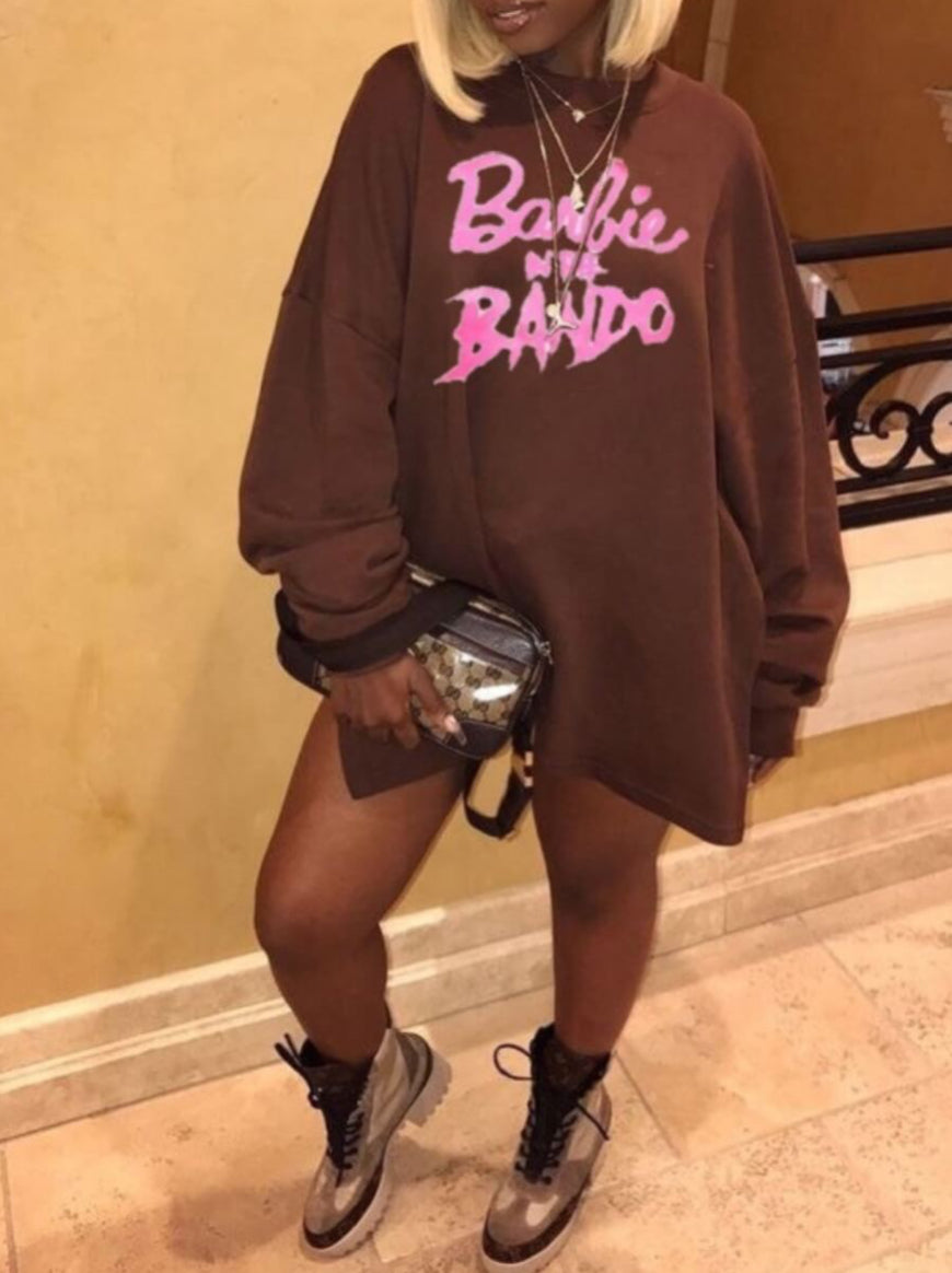 Women’s Oversized Graphic Sweater Shirt BarbieBando