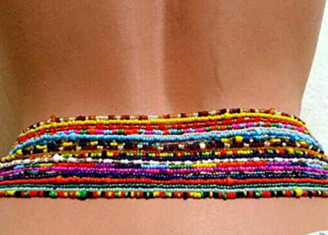 Afrocentric tummy beaded waist bead bands